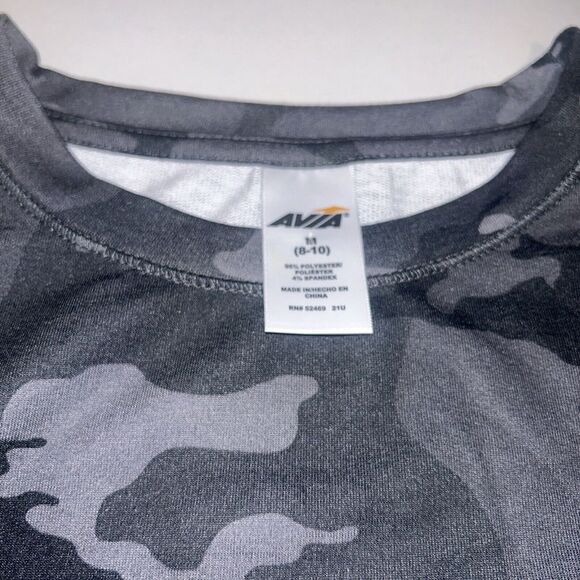Avia CAMO Long Sleeve Shirt M 8-10 French Terry Cloth‎ Drop Shoulder Women's NWT - Picture 2 of 5
